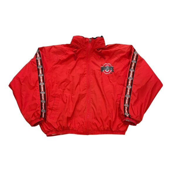 Vintage 1990's Pro Player Ohio State Buckeyes Hooded Windbreaker Jacket Men's XL - Picture 1 of 7